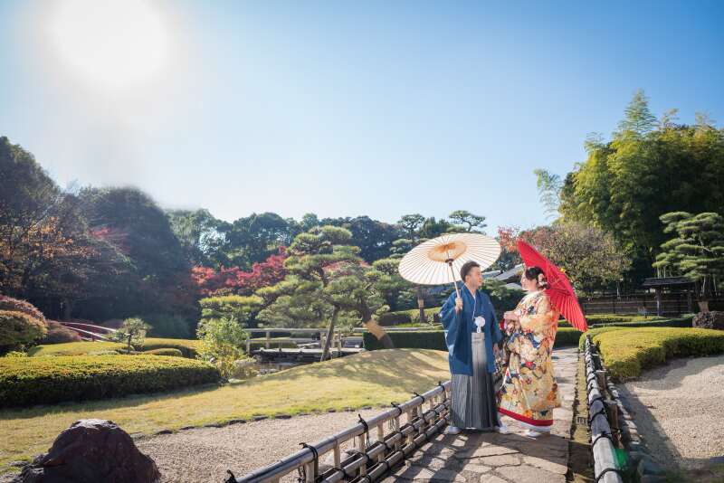 【和洋装ロケーションフォト】洋装&和装1着ずつ,ヘアメイク,データ150枚,移動費,撮影申請費込