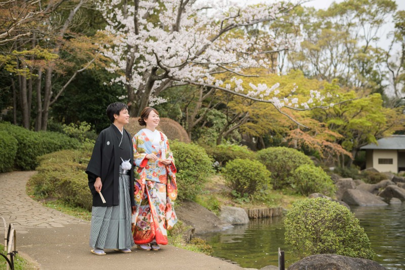 【平成庭園庭園撮影プラン】上質色打掛×袴【レタッチ済100カット以上全データ付き】
