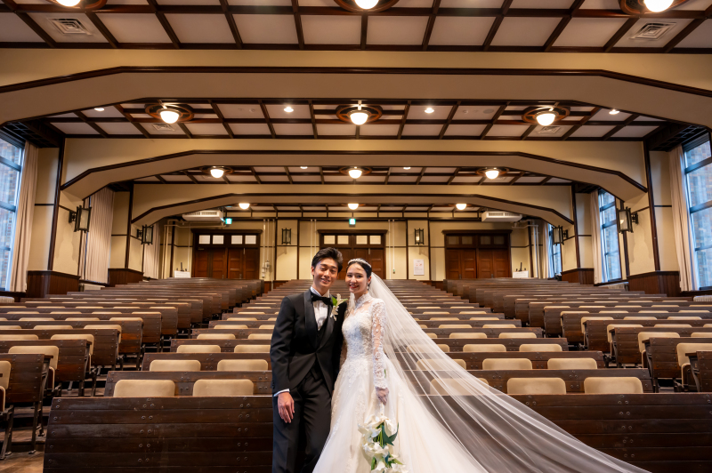 【港区郷土歴史館撮影プラン】上質ウェディングドレス×タキシード1着ずつ、レタッチ込100カット以上全データ