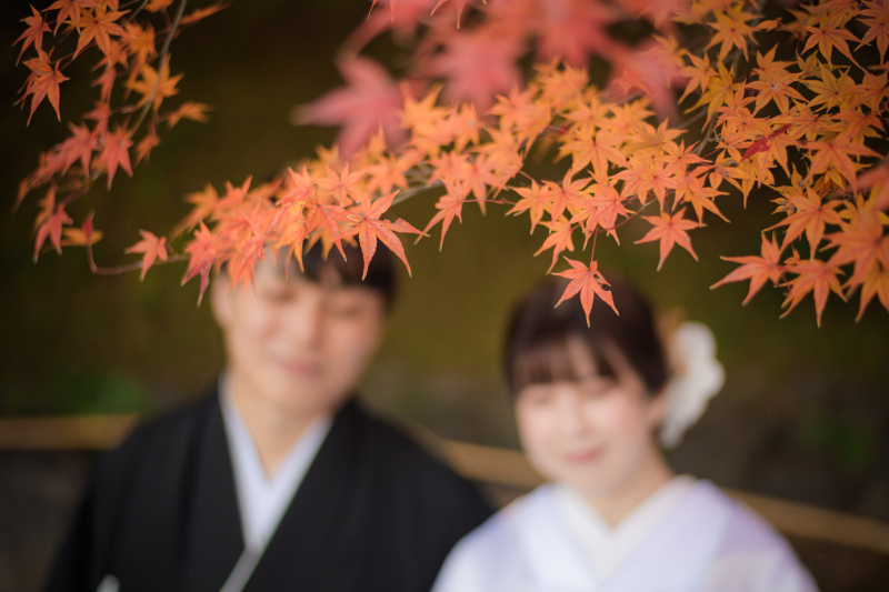 【和装＊紅葉ロケーションフォト】新郎新婦和装1着ずつ,ヘアメイク,データ100カット,全データレタッチ付き,移動費,撮影申請費込