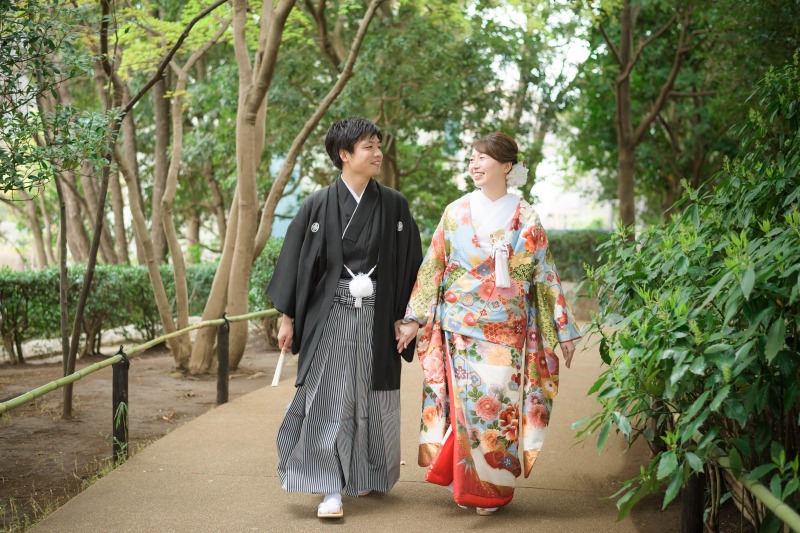 【平成庭園庭園撮影プラン】上質色打掛×袴【レタッチ済100カット以上全データ付き】