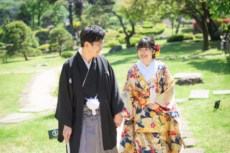 【肥後細川庭園撮影プラン】上質色打掛×袴【レタッチ済100カット以上全データ付き】