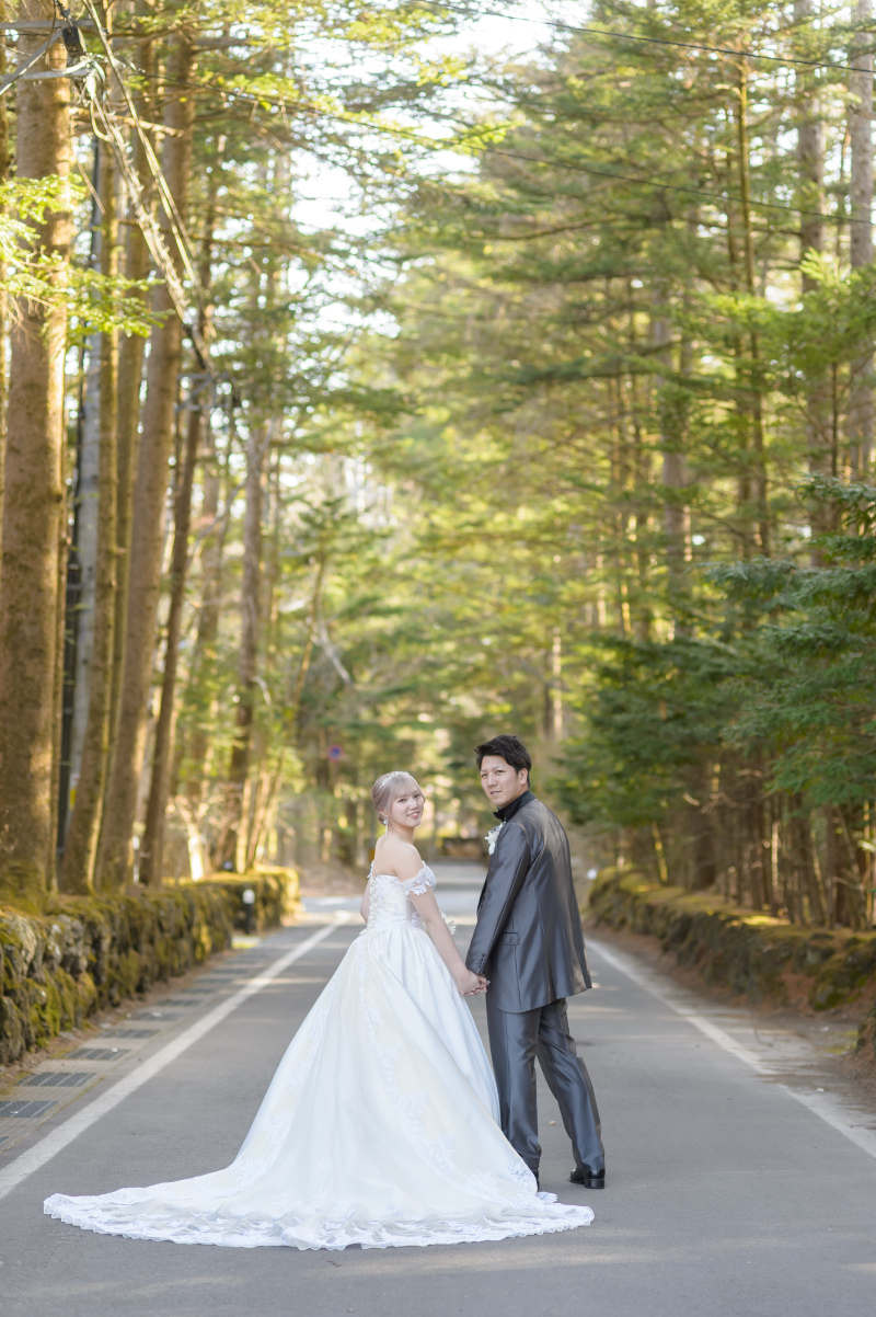 撮影の締めは街路樹