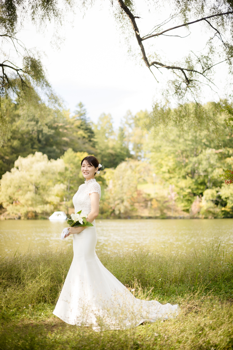 秋とマーメイドドレス