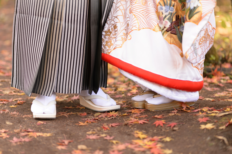 足元に広がるもみじ