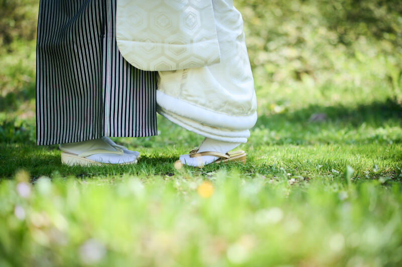 足元にフォーカスして