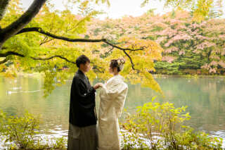 紅葉の雲場池にて