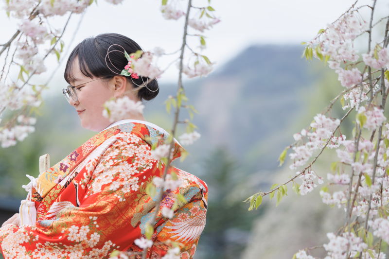 桜と一緒に
