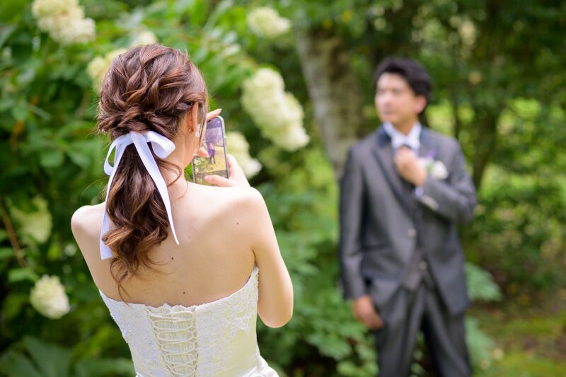 撮影中の一コマも