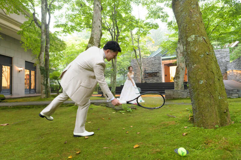 思い出のシチュエーションを中庭にて