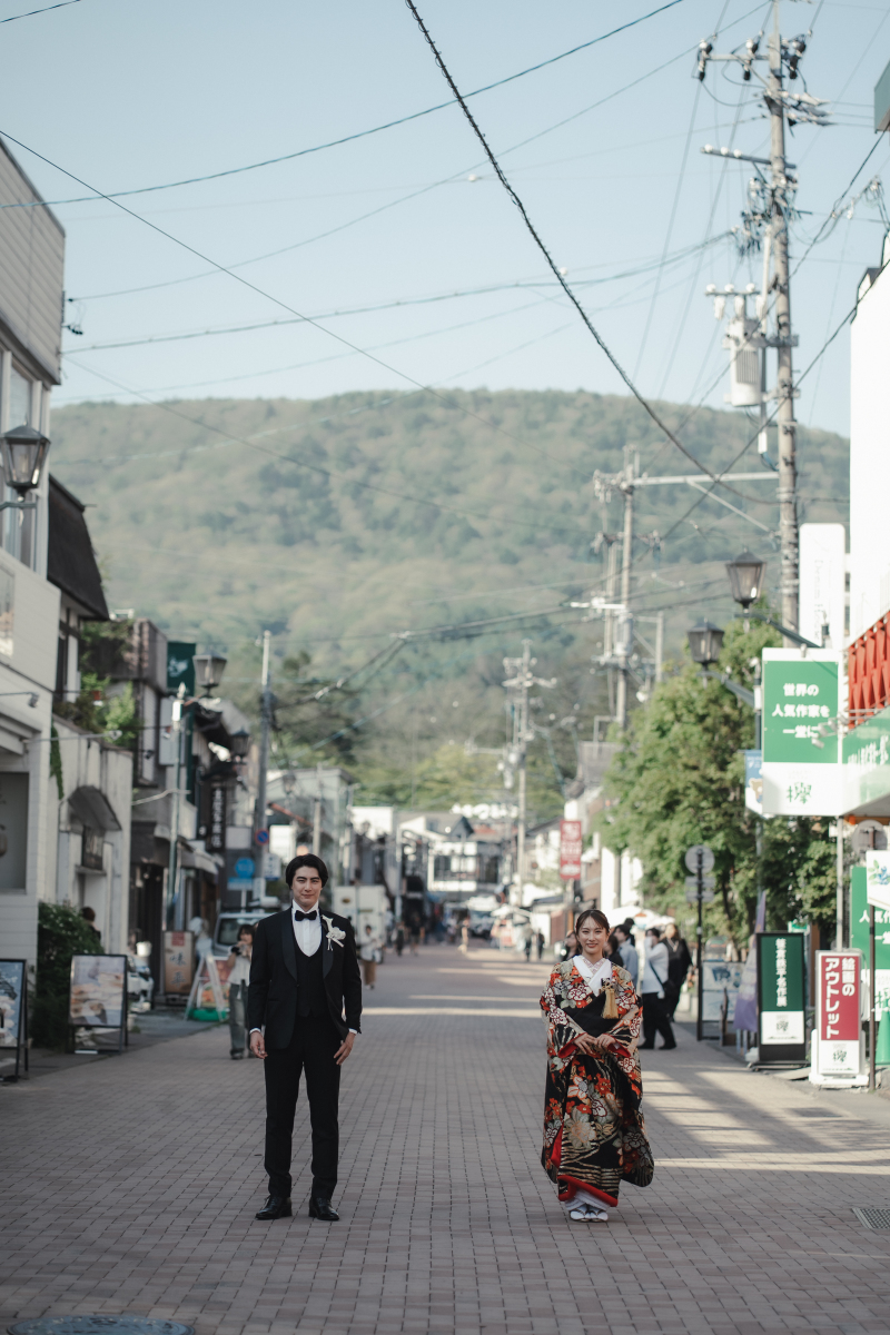 商店街の真ん中で