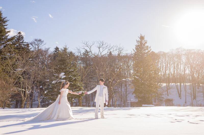 雪の中をお散歩