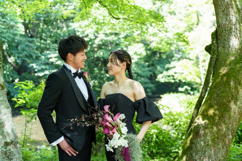 緑×カラードレス