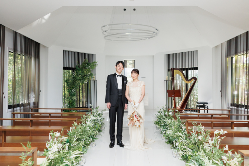 2025年内撮影|新婦衣装グレードアップ差額半額【洋装1着チャペル撮影】選べる上質ドレス×タキシード、ヘアメイク、データ100枚