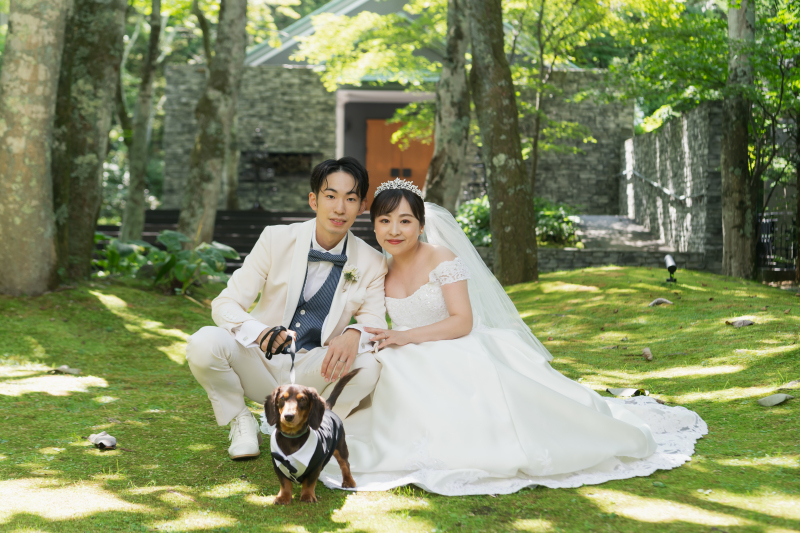 チャペルorロケーションお好きな場所で!【大好きな愛犬と叶えるフォトウェディングプラン】衣裳レンタル・ヘアメイク・データ100枚