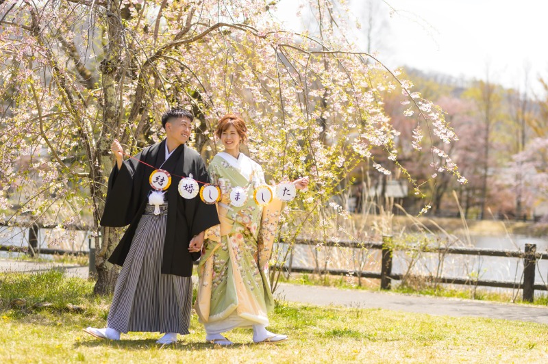 【矢ケ崎公園撮影プラン】上質色打掛×袴【レタッチ済100枚以上全データ付き】