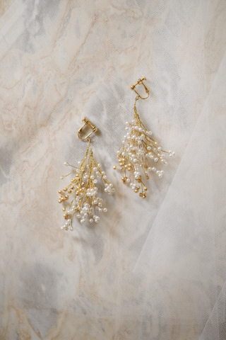 ワイヤーパールイヤリング