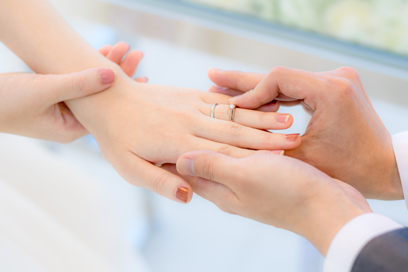 指輪の交換シーン