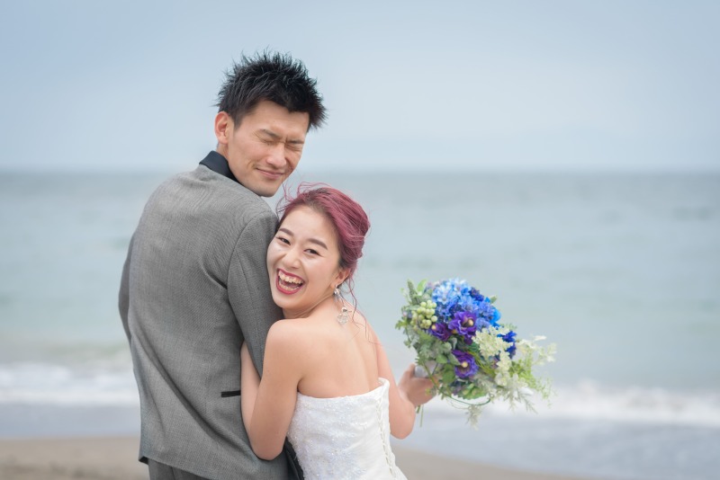 空と海を近くに感じるPhoto wedding