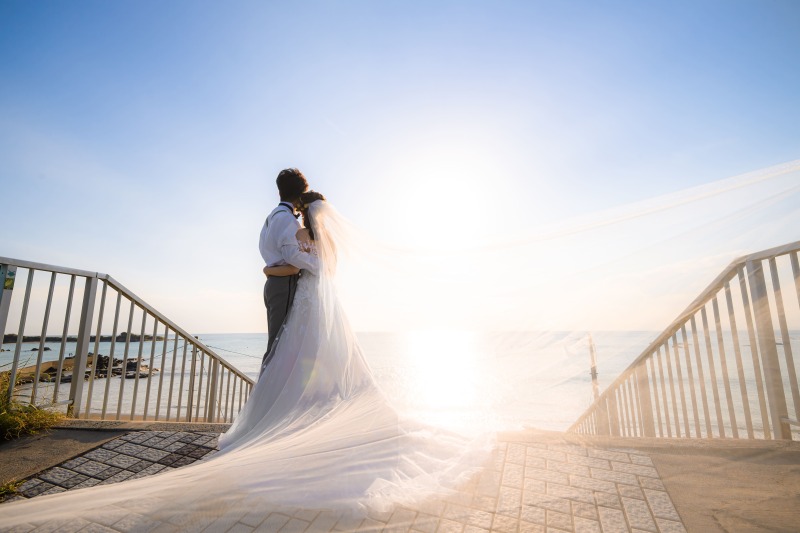 遮るものがない海岸での撮影