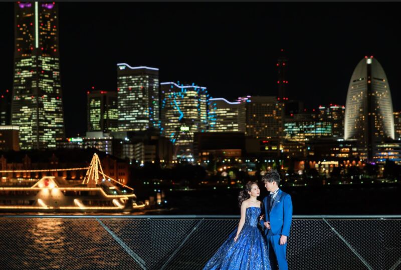カラードレス×大さん橋ナイトフォト