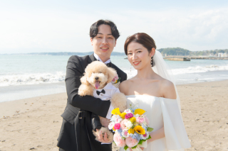 愛犬と一緒に×洋装