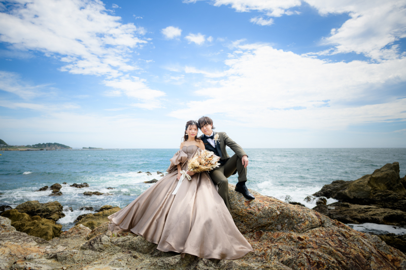 カラードレス×岩礁ロケーション
