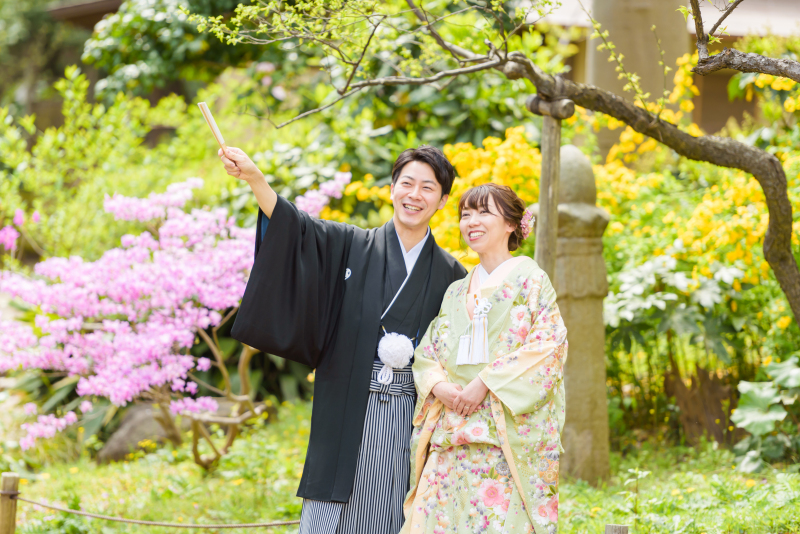 和装での本格的なフォトウェディング撮影に