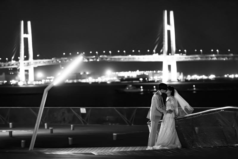 横浜の夜景が一望できるスポットでの撮影