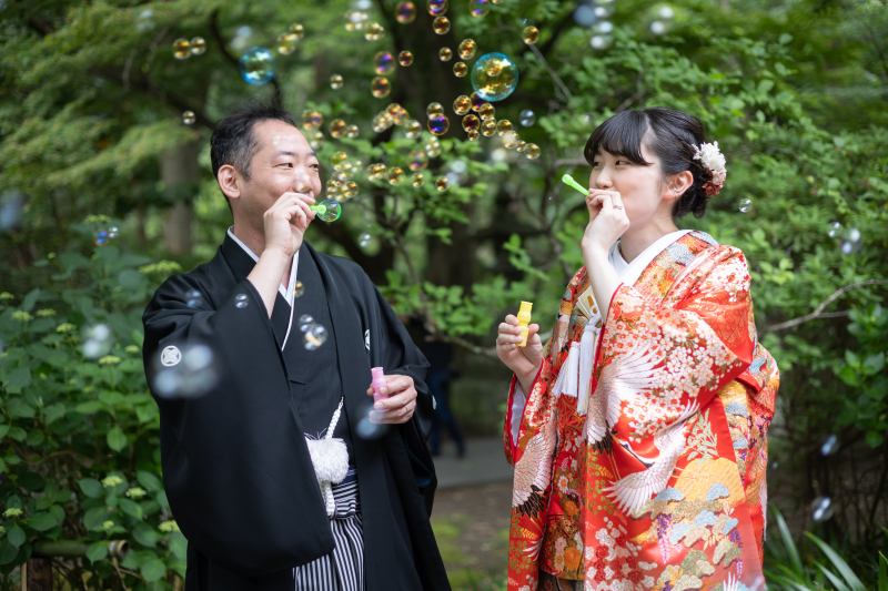 【新緑｜妙本寺撮影プラン】白無垢or色打掛&times;紋付&衣裳小物レンタル,ヘアメイク&アテンド,データ100枚◆移動費･撮影申請費込