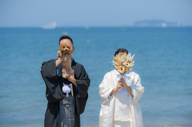 【7-9月撮影限定】《最安値オールインパッケージプラン》海ロケ撮影｜新婦和装&times;紋付袴・ヘアメイク・写真データ・アテンド