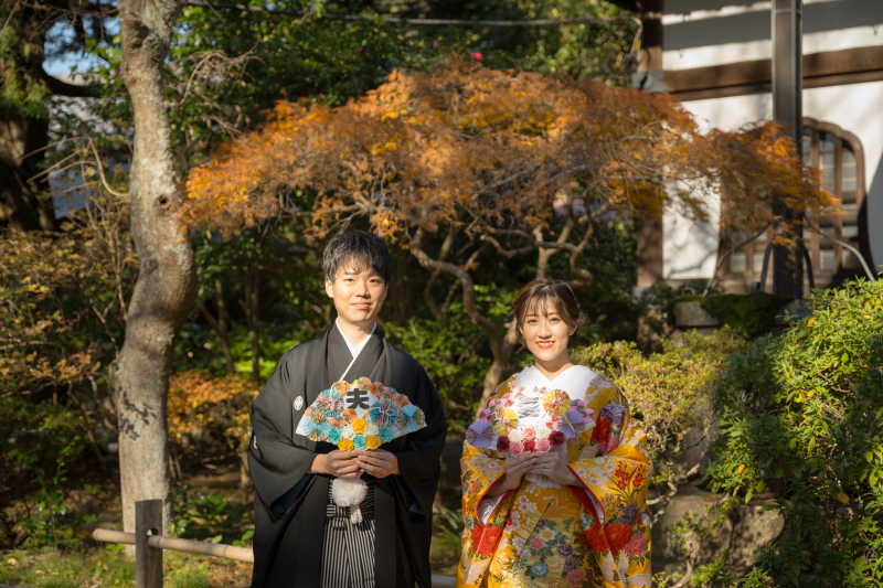 【和装*紅葉ロケーションプラン】和装(白無垢または色打掛)・紋服、100カット保証、着付・ヘアメイク込