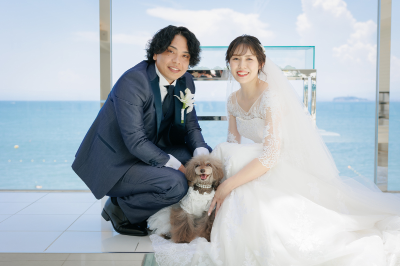 【愛犬と一緒に撮影できる】ぺットフォトプラン・1ロケーション・上質ウェディングドレス&times;タキシード◆100カットレタッチ全データ付