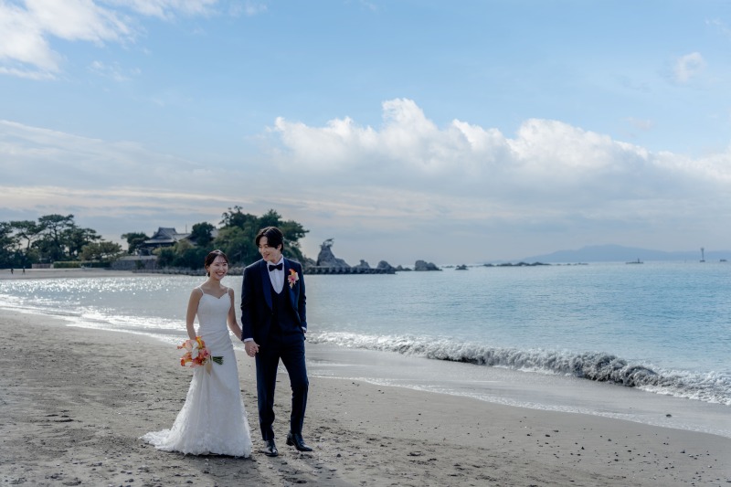 【海まで徒歩2秒】チャペル+海ロケ撮影 | 150枚 | 《SCAPES THE SUITE+森戸海岸 海ロケーション》◆洋装