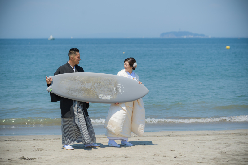 【7-9月撮影限定】《最安値オールインパッケージプラン》海ロケ撮影｜新婦和装&times;紋付袴・ヘアメイク・写真データ・アテンド