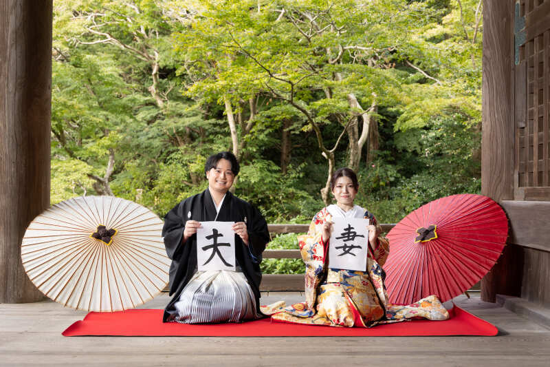【妙本寺撮影プラン】白無垢or色打掛×紋付&衣裳小物レンタル,ヘアメイク&アテンド,データ100カット◆移動費・撮影申請費込