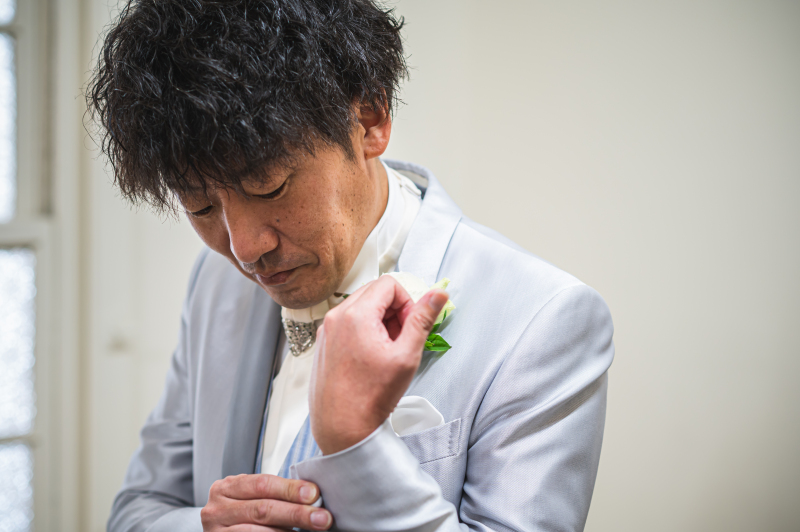 新郎様のお支度ショット♪