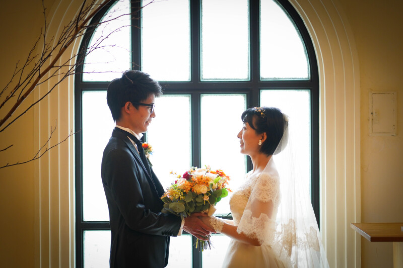 結婚式場で撮影!