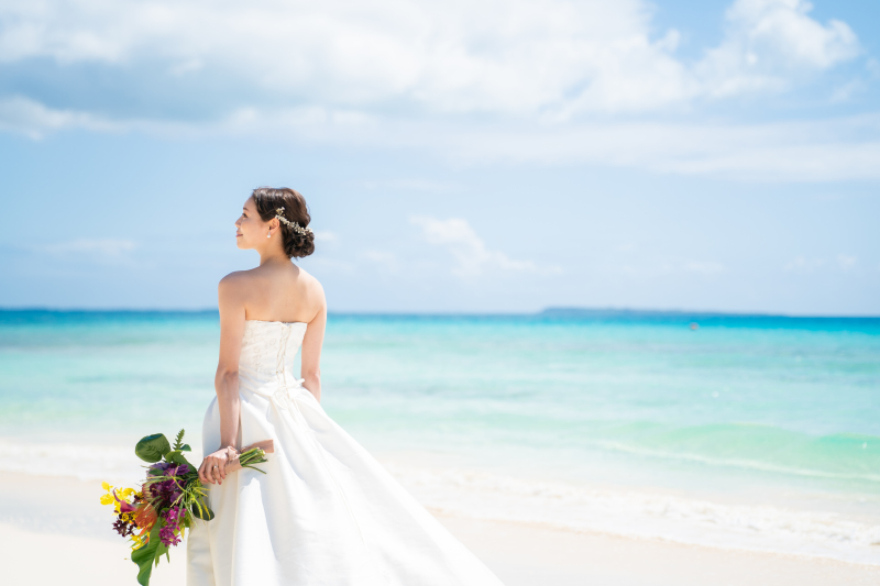 ビーチではＡラインで清楚に