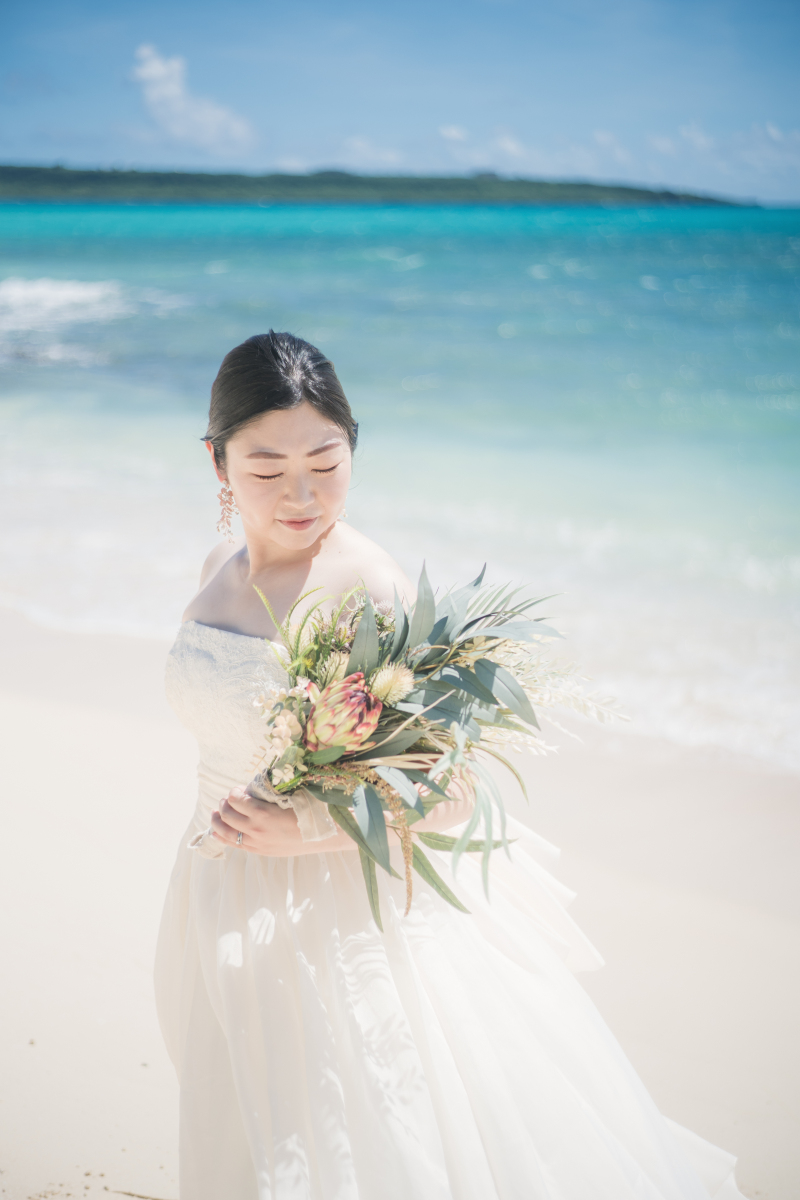 ブーケに視線を