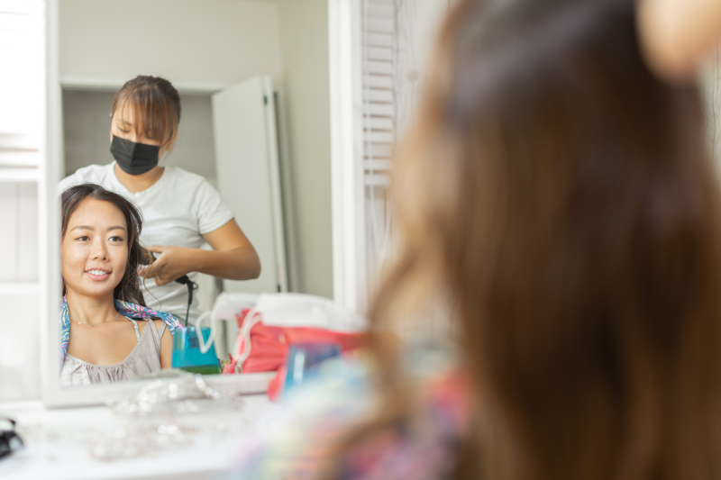 チャペル撮影前にドレス＆ヘアチェンジ♪