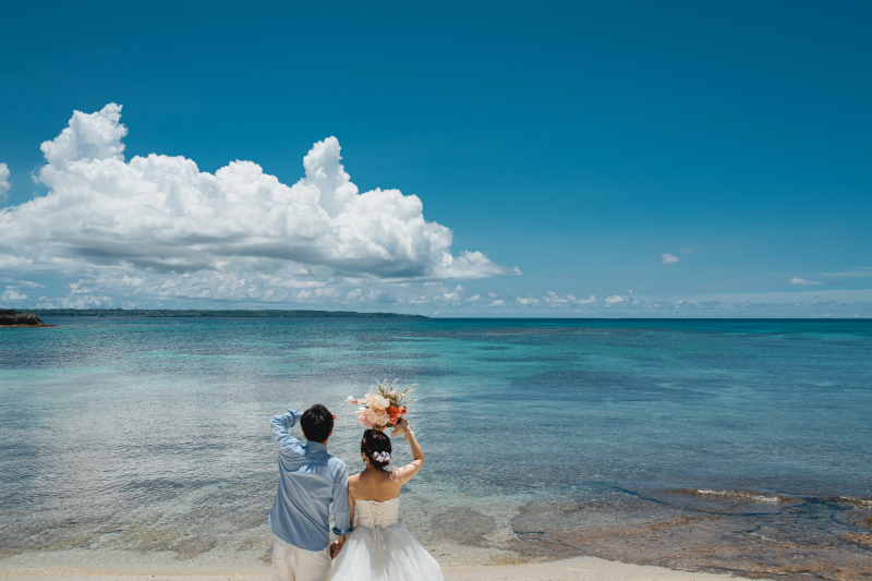 一面に広がる海での撮影!