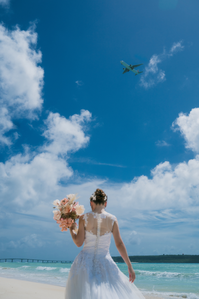 偶然通り過ぎた飛行機も一緒にフレーミングしました