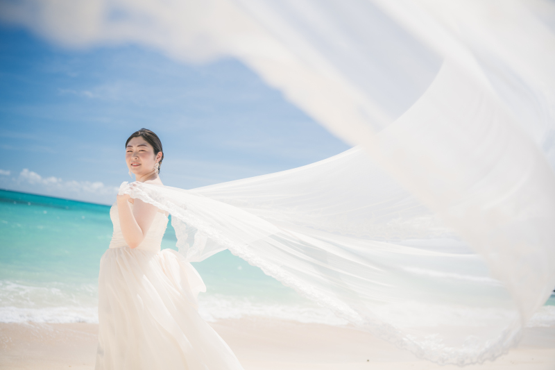 風になびくベール