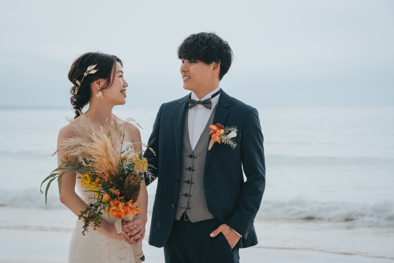 オレンジ色のブーケ♡