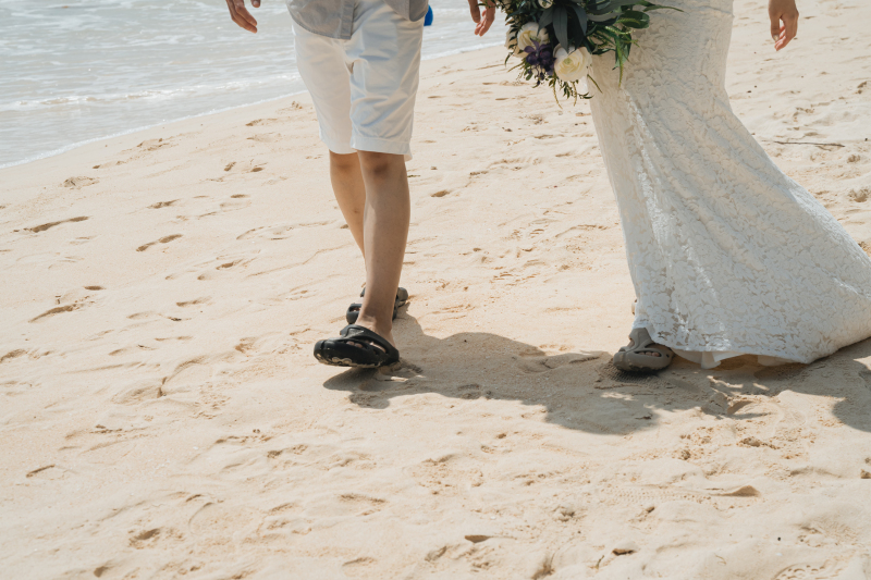 お揃いのサンダルで!