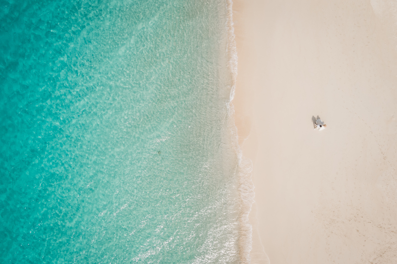 ビーチを垂直のアングルで！