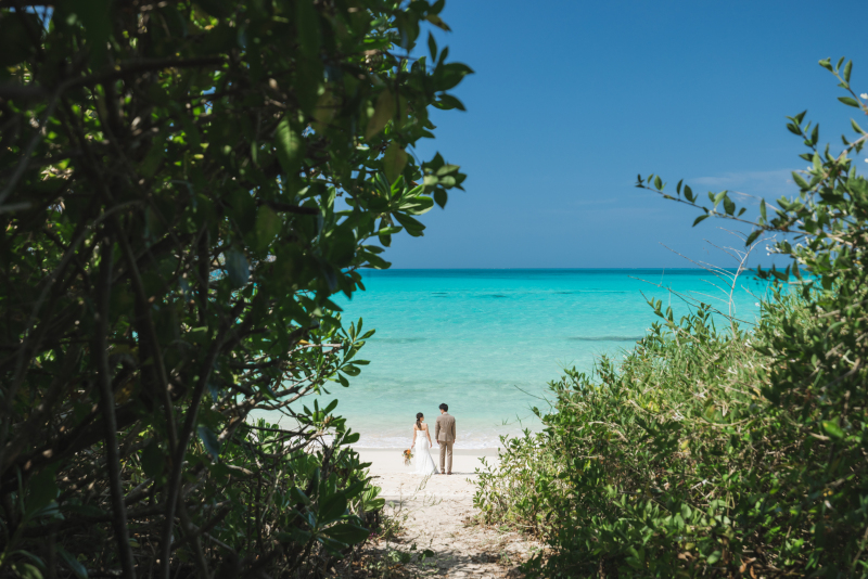 スカイブルーの海を望む撮影♪