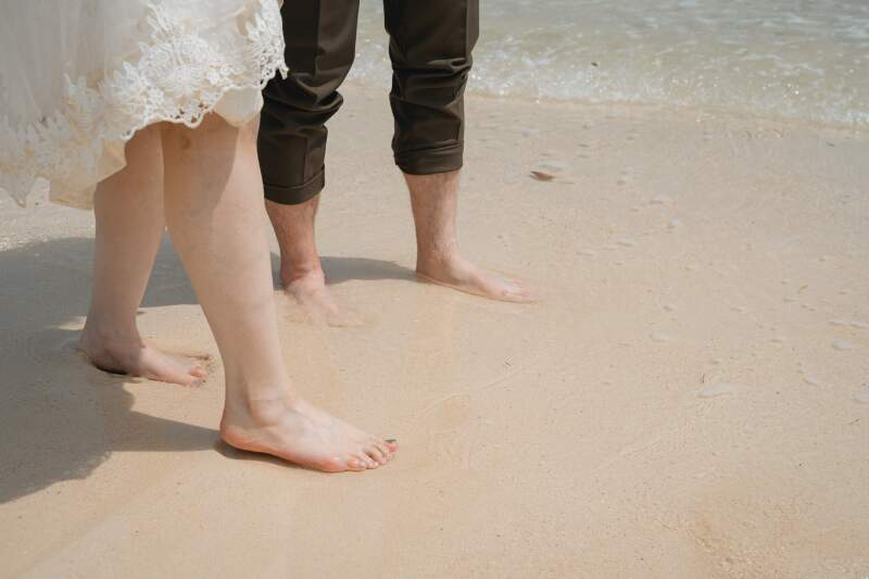 裸足でパシャパシャ♪