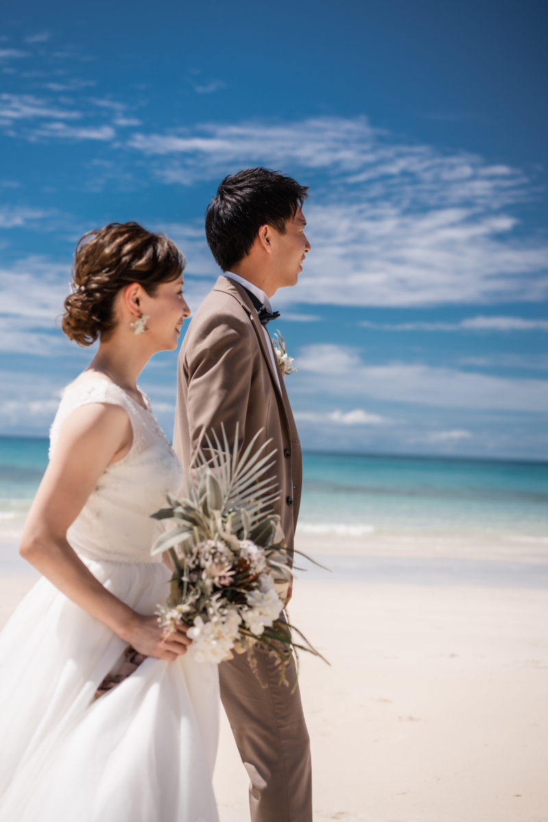 青い海に向かって、、さぁ撮影スタート！